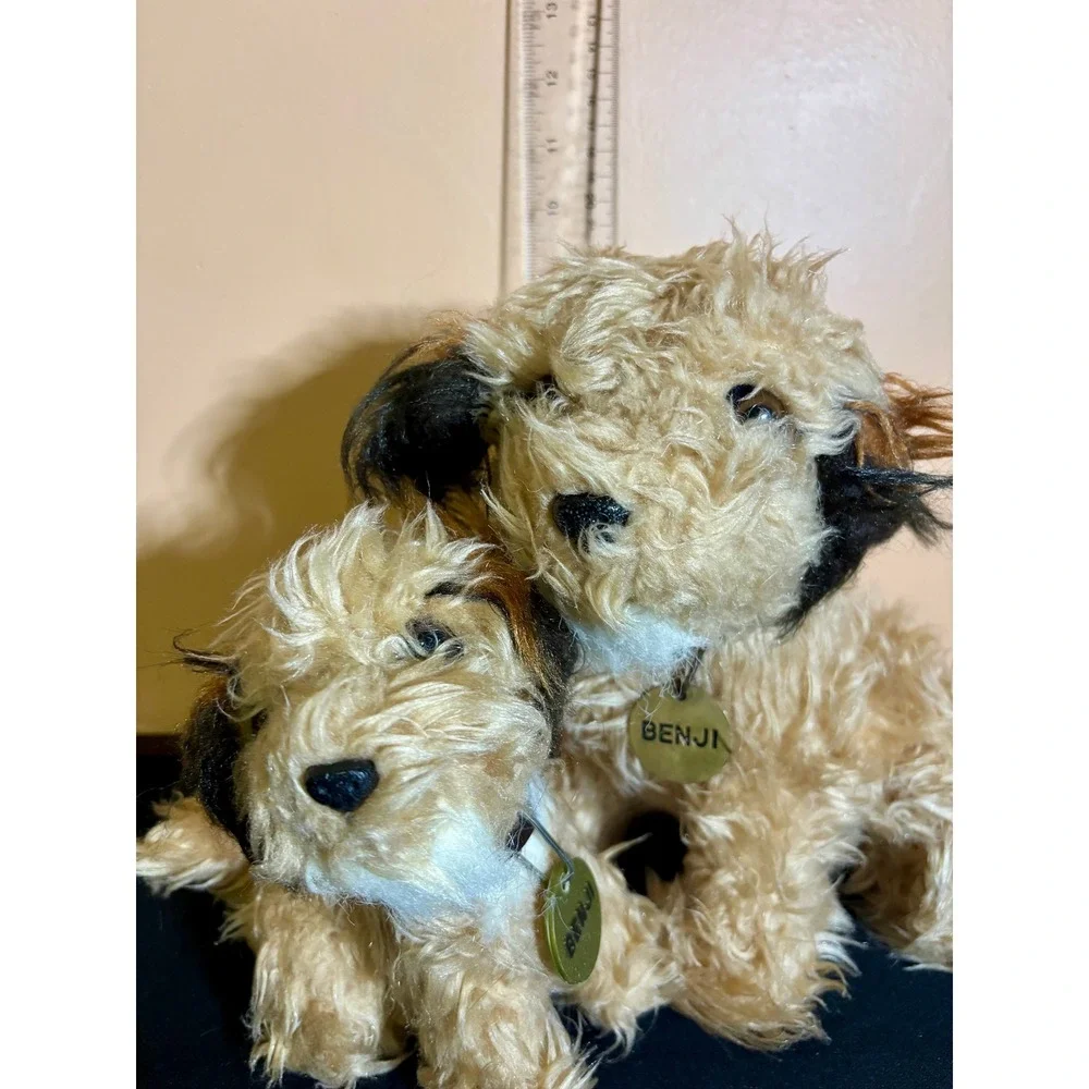 Vintage 1978 Dakin Benji Dog Plush Set Movie Border Terrier Stuffed Animal Puppy